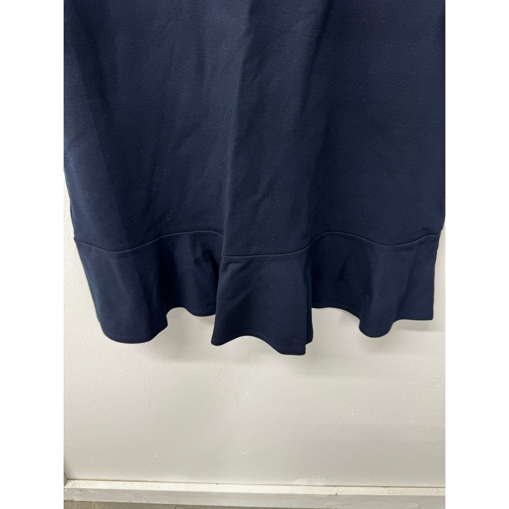Draper James Navy Ponte Scallop Ruffle Hem Dress Nautical Coastal Preppy M - Picture 11 of 11